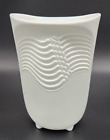 6.4 White OP ART Vase Porcelain Vase AK Kaiser Matte H: 13.5 cm M.Frey