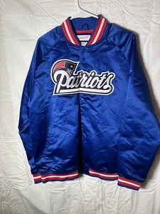 Mitchell & Ness New England Patriots Satin Bomber Jacket Size L - Picture 1 of 3