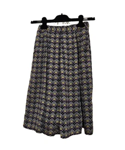 Dangerfield Skirt Size 6 Midi Geometric Black Purple and Green Flared Pockets - Picture 1 of 7