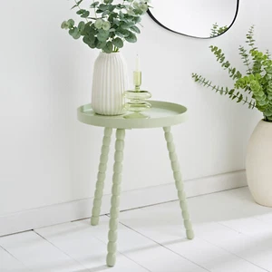 Home Collection Beistelltisch aus Holz mit drei Beinen perfekt für jede Wohnkultur - Salbei - Bild 1 von 7