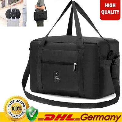 MARKENLOS Reisetasche HANDGEPÄCK Boardgepäck Flugzeug Schwarz 41*30*17 für Ryanair Wizzair