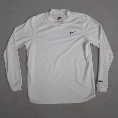 Nike White Long Sleeve Athletic Top Mock Neck Performance Women Small S Made USA - Image 1 of 4
