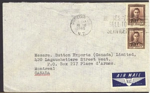 New Zealand to Canada DUNEDIN George VI 9d x2 NAC Airmail 1948 - Picture 1 of 1