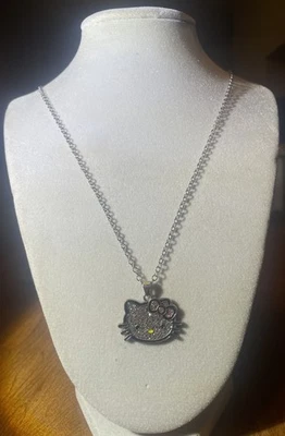 Colar pingente decorativo Hello Kitty - Joias da moda prata unissex - Imagem 1 de 2