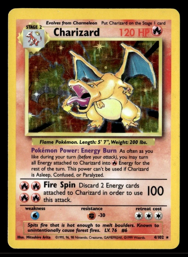 Charizard Pokémon TCG Individual Trading Card Games Base Set in