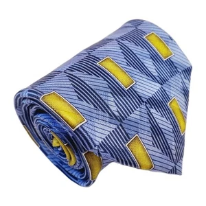 Z Inc Necktie Blue Geometric Pattern Men's Silk Neck Tie 60x3.5" - Picture 1 of 5