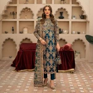 Pakistani Salwar Kameez Ready To Wear Dress Suit Wedding Party Bollywood 3 Piece - Picture 1 of 8