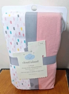 Cloud Island 2er Pack Jersey Kinderbett Spannbettlaken 100% Baumwolle 28"x52" Koralle/Konfetti - Bild 1 von 3