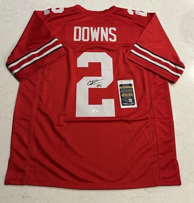Caleb Downs Autographed Signed Custom Ohio State Jersey JSA Cert National Champs - Image 1 of 3