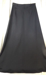 Women's Vintage Montgomery Ward Long Pleated Black Pencil Skirt Size 14 Waist 28 - Picture 1 of 6