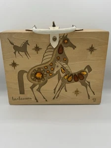 Vintage Enid Collins “Les Chevaux” Jeweled Horse Box Bag Purse – 1966, Signed - Picture 1 of 16