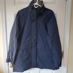 PROPER Parka Gore Tex Foul Weather 2 Nylon Made USA Navy Full Zip Hide Hoodie M - Picture 1 of 10