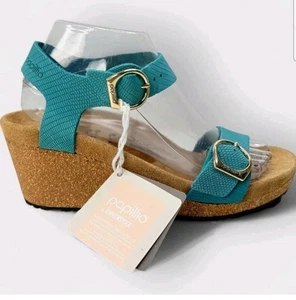 Sandalias de cuña Papillio de Birkenstock Soley en relieve Bahía de Vizcaya EE. UU. 9 - Imagen 1 de 10