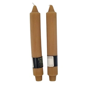 Vela raíz cera de abejas cruda collenette cena cónica texturizada 9" juego de 2 pares NUEVO - Imagen 1 de 5