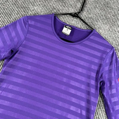 Camisa Nike Pro Para Mujer Mediana Púrpura Manga Larga Crew Forrada de Vellón Dri Fit Active Foto 1 de 4