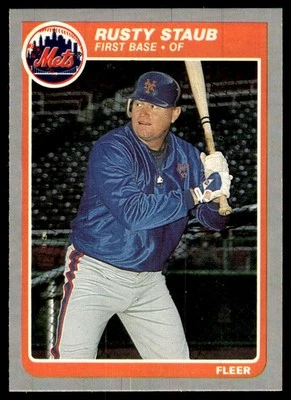 1985 Fleer Rusty Staub New York Mets #92 - Image 1 of 2