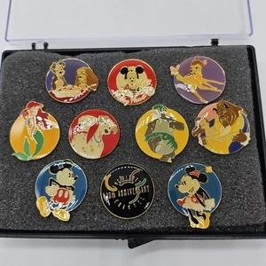 Disney Channel 10th Anniversary 10 Piece Pin Set 1983-1993 In Display Case  - Picture 1 of 7