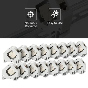 16x CAT6A Keystone Modul 8x Hutschienenadapter Set passt auf genormte Hutschiene - Afbeelding 1 van 11