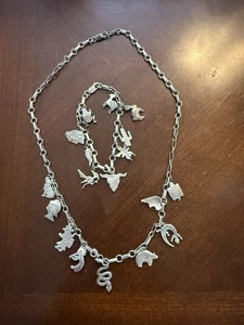 Vintage Native Navajo Style Tome Southwest Charm Necklace Native Symbole Boho Rare - Bild 1 von 17