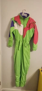 VTG Obermeyer Gore Tex Ski Suit Womens Sz 6 One Piece Snowsuit with Hood - Picture 1 of 6