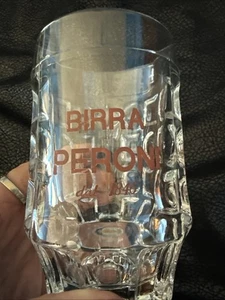 Taza de cerveza de vidrio Birra Peroni italiana vintage hecha en Italia .5L - Imagen 1 de 10