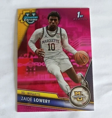 2023-24 Bowman Chrome University Zaide Lowery 1st Bowman Pink Refractor #99 - Image 1 of 2