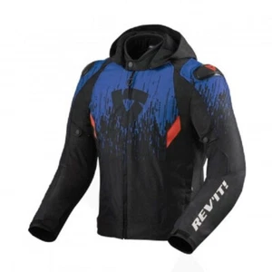 Giacca moto impermeabile Revit Quantum 2 h2o nero blu TG S black blue jacket - Picture 1 of 3