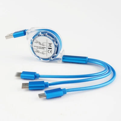3 In 1 Multi USB Phone Fast Charging And Data Cable For Iphone And Android↗ - Image 1 of 4