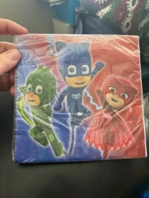 PJ MASKS LUNCH NAPKINS (16) ~ Birthday Party Supplies Dinner Large Serviettes - Image 1 of 2