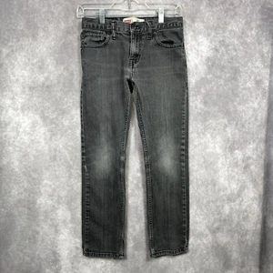 Levis 511 Vintage Jeans Boys 14 Reg Black Denim Fade Slim Fit Straight Casual - Picture 1 of 12