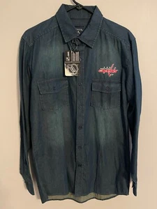 Washington Capitals NHL Hockey Antigua L/S Button Up Denim Shirt - Men's S - New - Picture 1 of 4