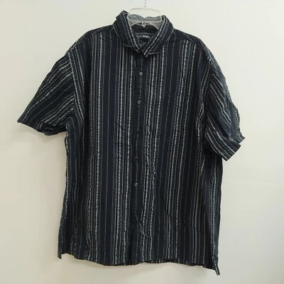 John Henry Shirt Mens XXL Black Gray Short Sleeve Button Up Classic Adult - Image 1 of 4