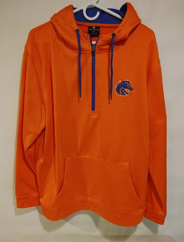 Colosseum Boise State Broncos Hoodie Orange Sweatshirt 1/4 Zip Size XL Cover