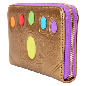 Cartera Cartera Loungefly Marvel Thanos Gauntlet Metálica con Cremallera Alrededor - Imagen 1 de 4