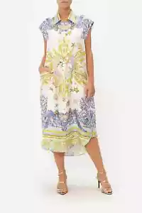 new CAMILLA STAR OF THE SEA MIDI TUNIC SHIRT DRESS SILK CRYSTALS XXL - Picture 1 of 7