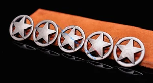 30x Western Round Texas Star Fast Rivet Studs Belt Bag Leathercraft Concho 17mm - Picture 1 of 10