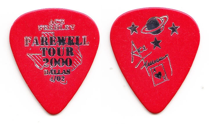 KISS Ace Frehley Signature Red Dallas 4/02 Guitar Pick - 2000 Farewell Tour - Image 1 of 1