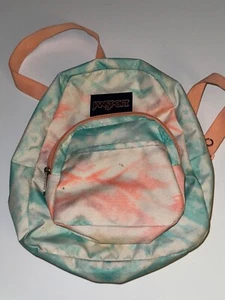 Jansport Half Pint Mini Backpack Purse Bag Pastel Tie Dye Pink Blue - Bild 1 von 3