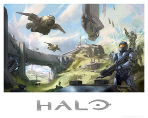 Ancient Forerunner Artifacts Halo Military Sci-Fi Game Fine Art Lithograph Print - Picture 1 of 1