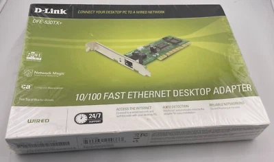 D-Link DFE-530TX+ 10/100 Fast Ethernet Desktop Adapter Network Card Plug & Play - Image 1 of 4