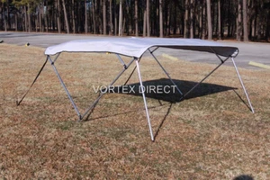 NEW VORTEX 4 BOW PONTOON/DECK BOAT BIMINI TOP 8' LONG GREY 85-90" WIDE - Picture 1 of 2
