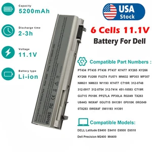 ✅PT434 Battery For Dell Latitude E6400 E6410 E6500 E6510 Precision M2400 M4400✅ - Picture 1 of 11