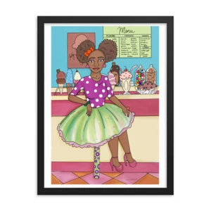 “Ice Cream Deliciousness” Illustration Framed Poster Print - Picture 1 of 4