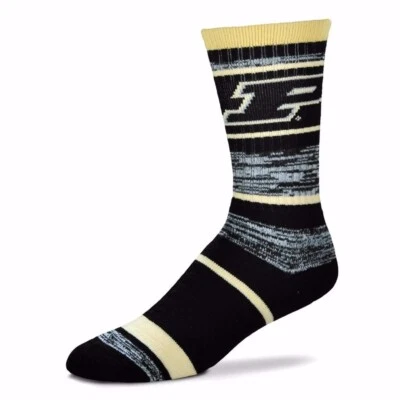NCAA Purdue Boilermakers Logo RMC Stripe Mens Crew Cut Socks, Large - SALE - Image 1 of 2