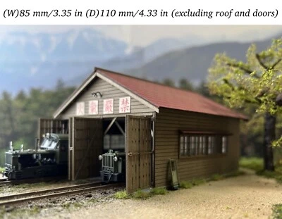 1:87 Scale Baiodo Sukeroku 2-Stall Engine House Kit HOn30/HOe Locomotive Shed - Image 1 of 4