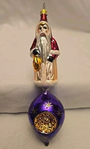 Vintage 1993  Radko Georgian Santa8 Ornament Teardrop Reflector 93-292-1 - Picture 1 of 12