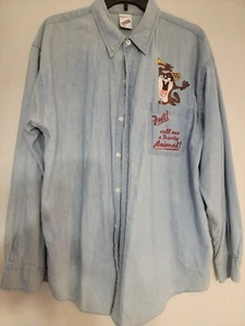 Vintage 1998 Warner Bros Studio Store Looney Tunes Taz Bugs Tweety Shirt Size L - Bild 1 von 7