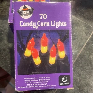 Candy Corn 70 Count Halloween String Lights Orange Yellow 13.5' New - Picture 1 of 4