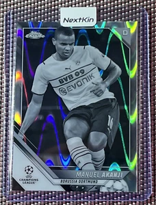 2021-22 Topps Chrome UCL Black & White RayWave Refractor Manuel Akanji #57 - Picture 1 of 2