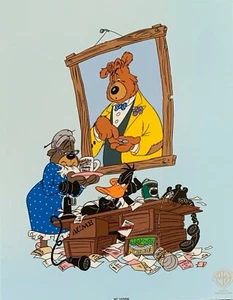 Warner Bros Daffy Duck MORE BULL STOCK MARKET Ltd Ed Sericel Animation Art Cel - Picture 1 of 6